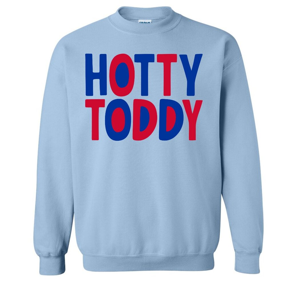 Ole Miss Hotty Toddy Univ of Mississippi crewneck sweatshirt Light Blue